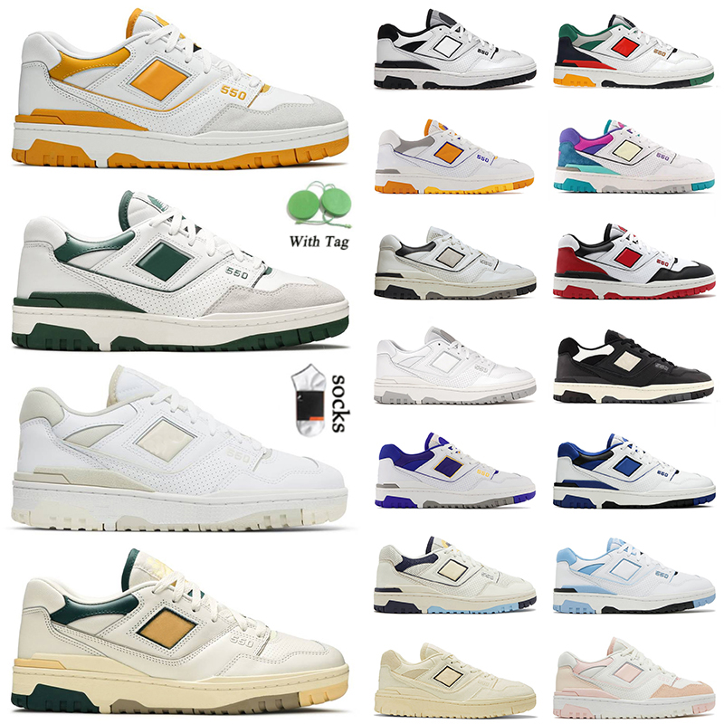 

550 bb550 og pantoufle sneakers mens womens casual shoes white green unc rich paul lakers pack cream black silver birch shadow b550 550s trainers outdoor, B12 white pink 36-40