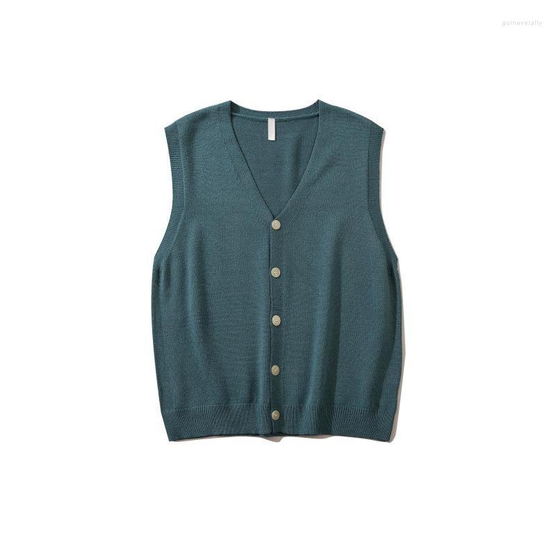 

Men's Vests Men Spring Autumn Knitwear Loose Button Up Knit Top Sweater Vest Man Sleeveless V Neck Casual Knitted Cardigan Oversize XXL Guin, White