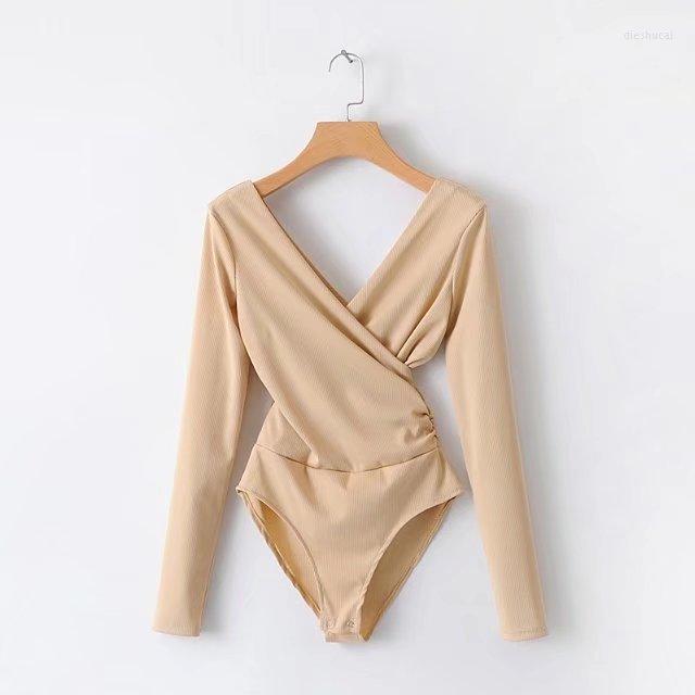 

Women' Jumpsuits & Rompers Sexy Hollow Out Backless Jumpsuit Female Leisure Tops Long Sleeve V-neck, Black