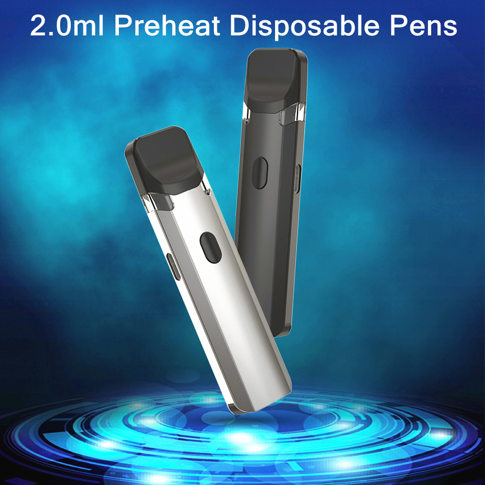 

2ml Disposable Vape Pen E-cigarette with Preheat Button Thick Oil Pods 2 gram Cartridges Ceramic Coil Rechargeable 280mAh Battery Vaporizer for D8 D9 D10 T3