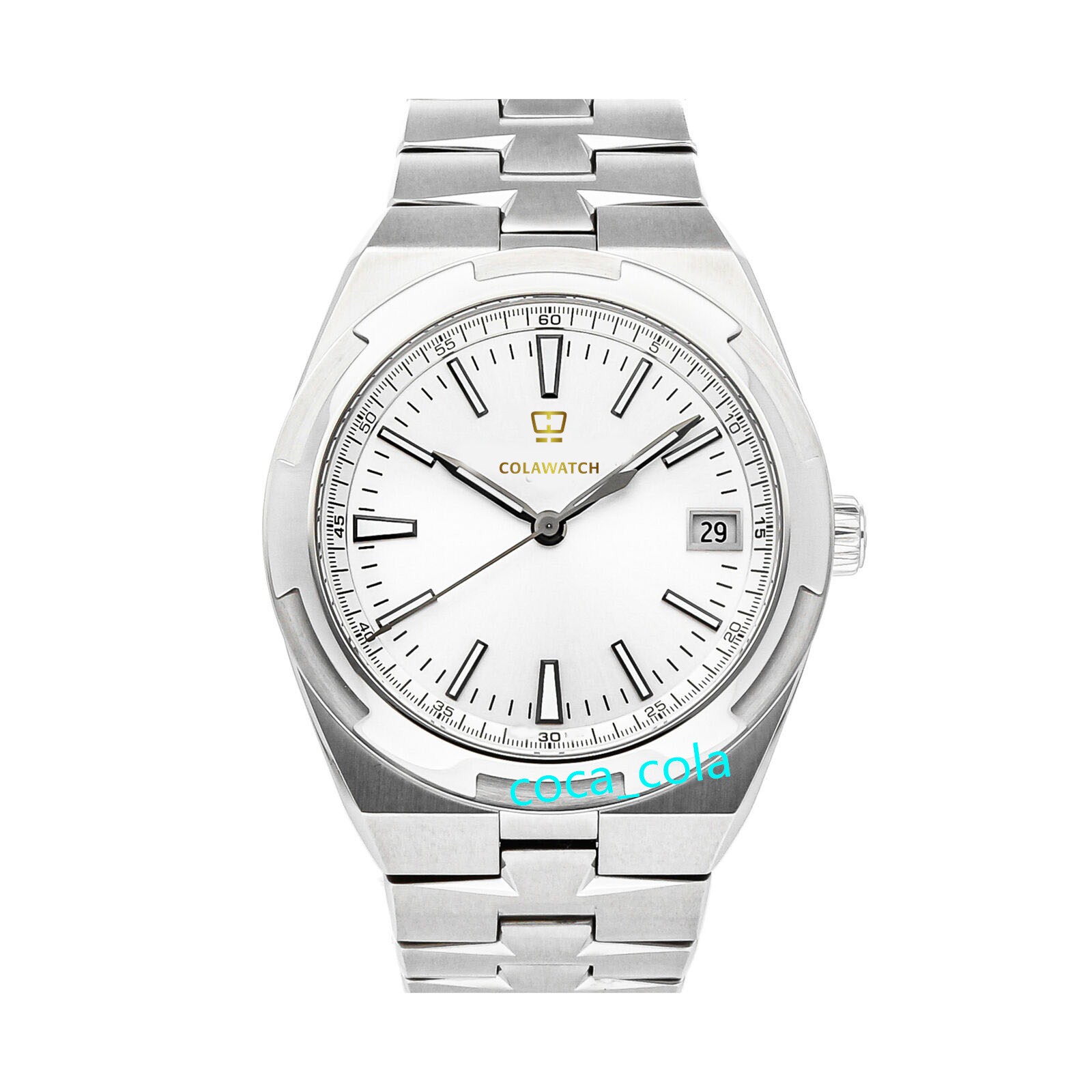 

Store recommendation waterproof watch fashion High Quality 41mm Steel Mens Bracelet Watch 5500V 4500V/110A-B126 Movement Automatic Men Wristwatches, White