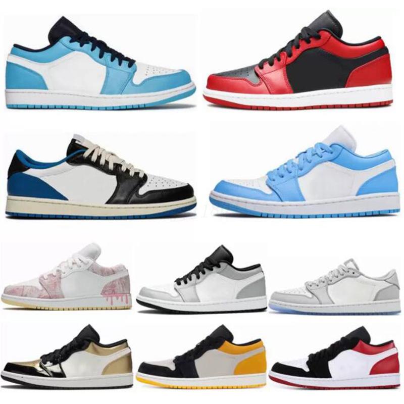 

2022 Mens 1s Low 1 UNC Basketball Shoes Pine Green Pairs University Blue Smoke Grey Starfish Red Obsidian Women Yellow Banned Bred Chicago Trainers 36-44 wp08, #22