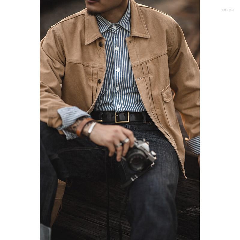 

Men' Jackets Firmranch 2022 Canvas Work Jacket Men Vintage Chore Coat Amekaji Erkekler Ceket Bleu De Traavail Engineer Sack CoatMen, Khaki