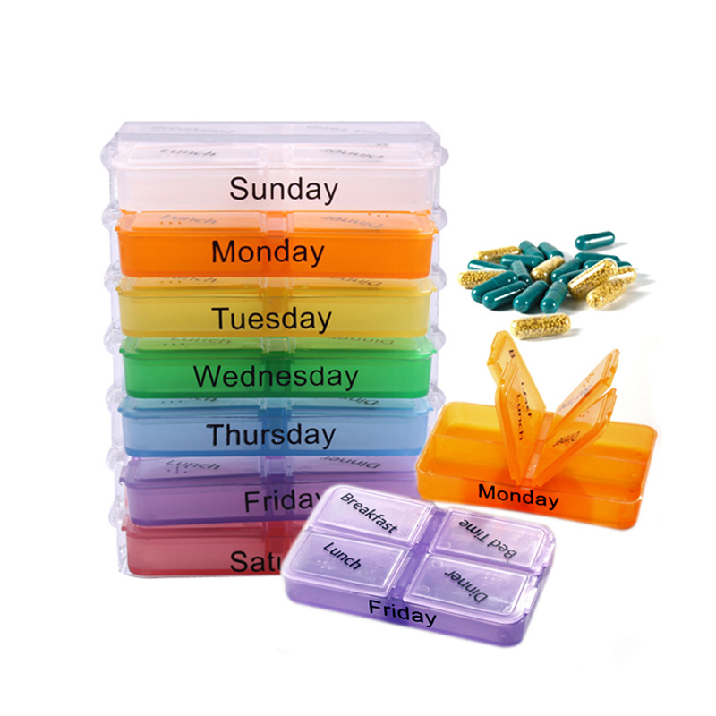 

ly 7 Days Pill Case Tablet Sorter Medicine Weekly Storage Box Container Organizer 220711