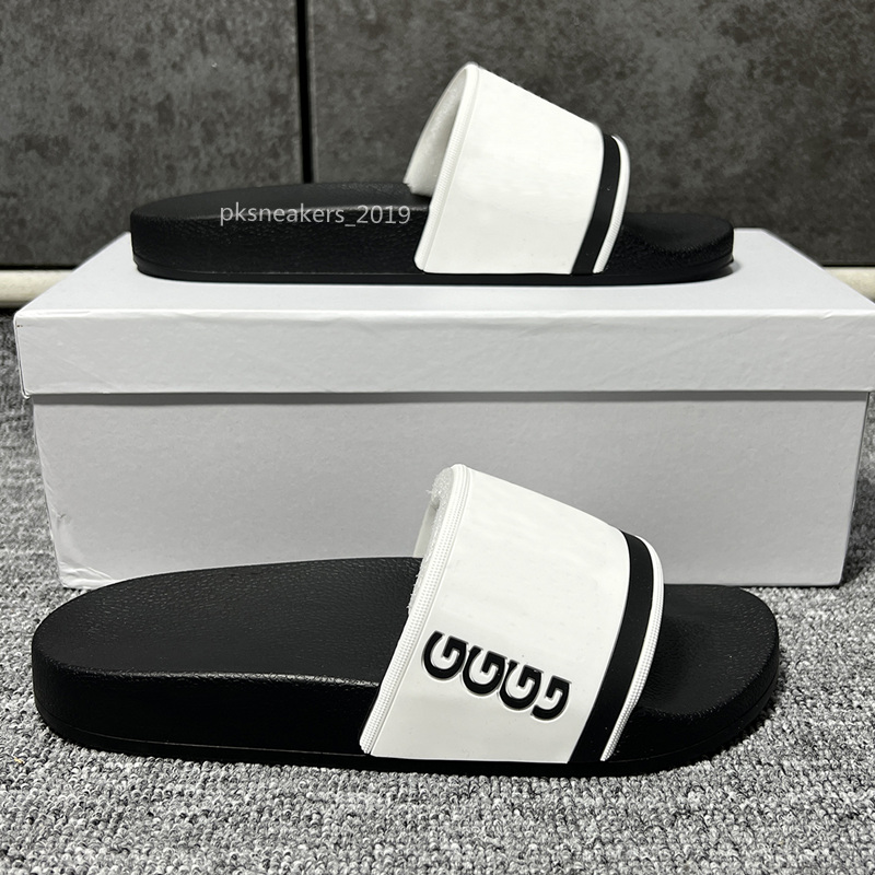 

SS Slippers Mens Womens Summer Beach Slide Sandals Comfort Flip Flops Leather Wide Ladies Chaussures Shoes With Box