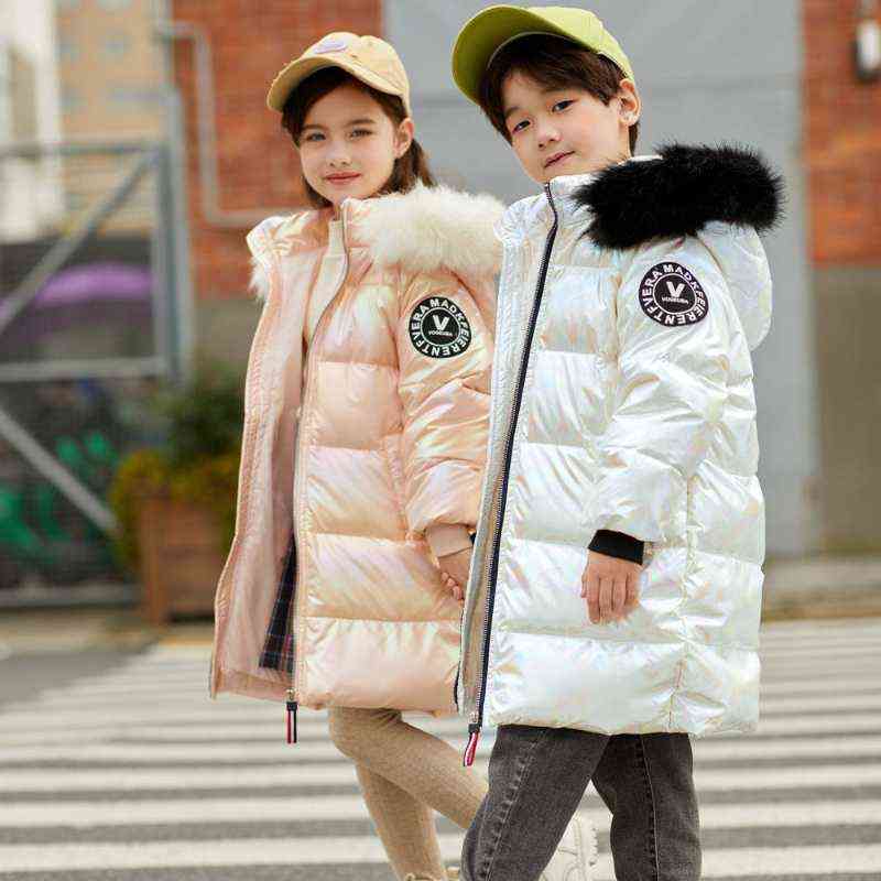 

-30 Children Winter Snowsuit 2022 New 80% Duck Down Jacket For Girl Clothing Outdoor Kids Waterproof Jacket Parka Clothing Overcoat J220718, Blue