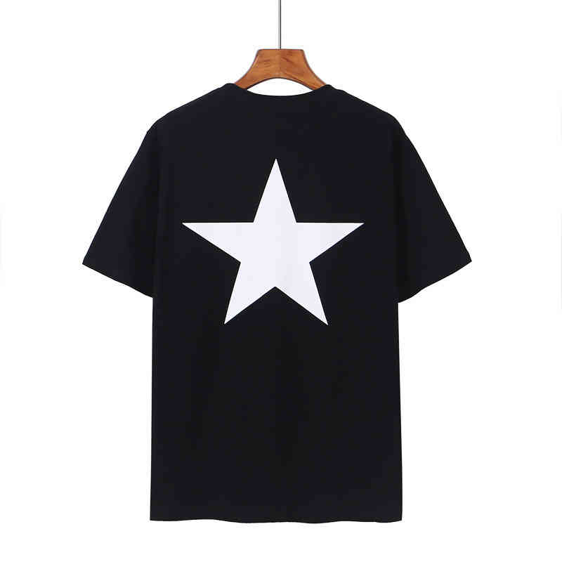 

Men's Fashion Personality Trend New Short-sleeved Brand Wholesale Fear of Essentials Double Thread Five Pointed Star Loose Short Sleeve T-shirt, White