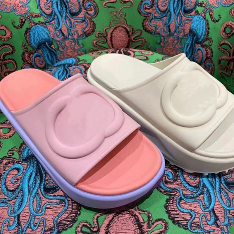 

2022 G Classic Slippers Woman Thick Bottom Slides Beach Pool Party Water Shoes casual Platform Pillow Comfort Lady Sandals High Heels Flip Flop Loafer elevator shoe, Fill postage