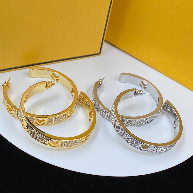 

2 Optional Stud Earrings Silver Gold Circle Earrings Designer For Women Letter Earring Luxurys Designers Hoop F Earring With Box D2203225Z