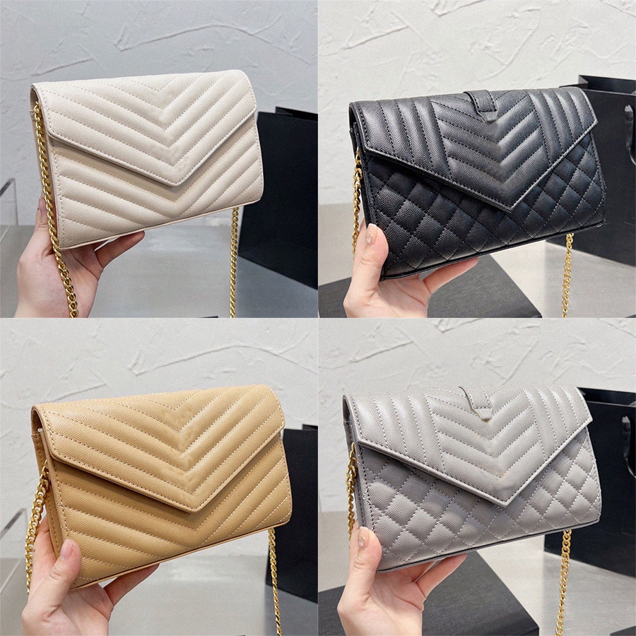 

envelope small bag in mix matelasse grain de poudre embossed leather designer crossbody shoulder bag pouch purse flap magnetic closure chain wallets Z9rC#