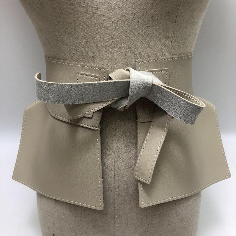

Belts Women Peplum Belt Female Skirt Leather Waist Fashion Ladies PU Black Bow Wide Harness Dresses Designer WaistbandBelts, Brown