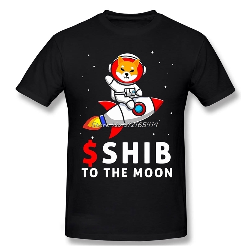 

High Quality Men Shib T-Shirt $Shib To The Moon Shiba Inu Coin Shiba Token Shiba Crypto Pure Cotton Shirt Tees Harajuku TShirt 220407, Navy blue