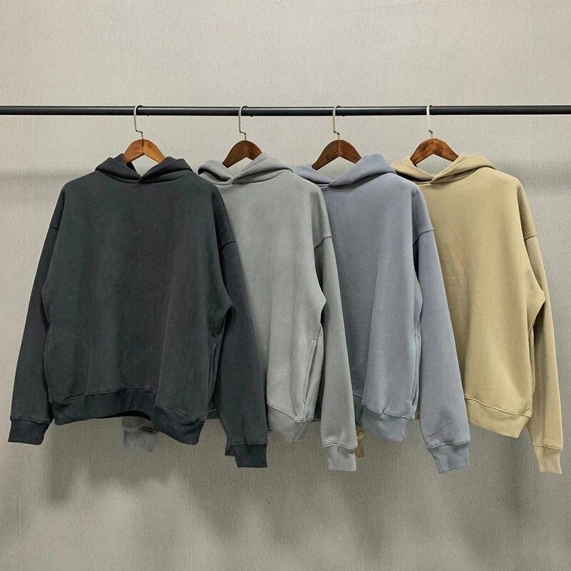 

Men' Hoodies & Sweatshirts Solid Season 6 Knaye West Fleece Pullover Men Women High Quality Streetwear Winter Loose Velvet Cap SweatshirtsM