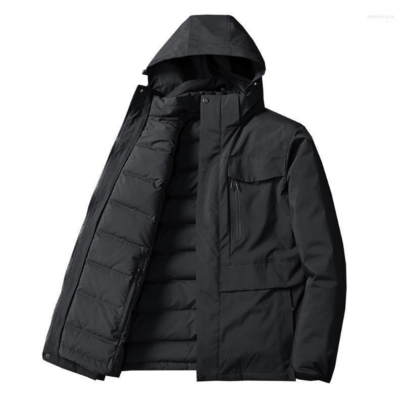 

Men's Down & Parkas -8XL Plus Size Men Coats Warm Thick Waterproof Jackets Winter Streetwear Outwear Windproof Hat Clothes Kare22, Black