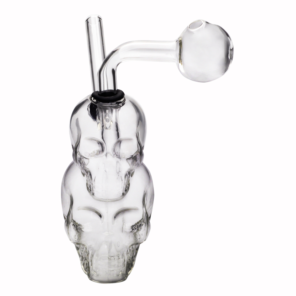 

Double Skull Glass Oil Burner Pipe Osgree Smoking accessory Water Pipe Bong