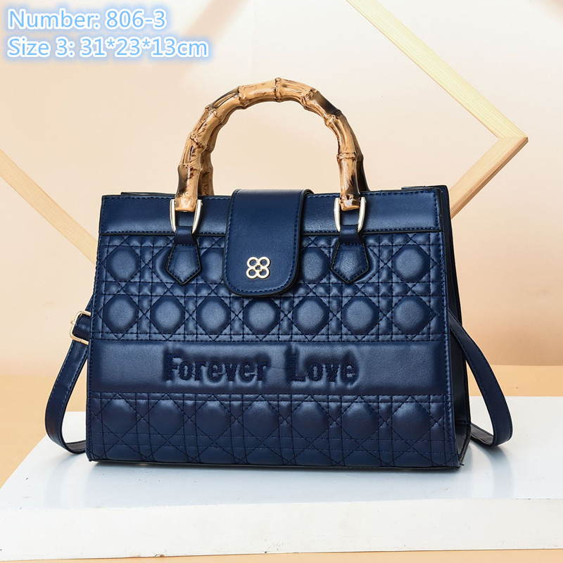 

Wholesale factory ladies leathers shoulder bags simple solid color fashion handbag elegant embroidered tote bag large capacity compartment check handbags, Green1-806-1