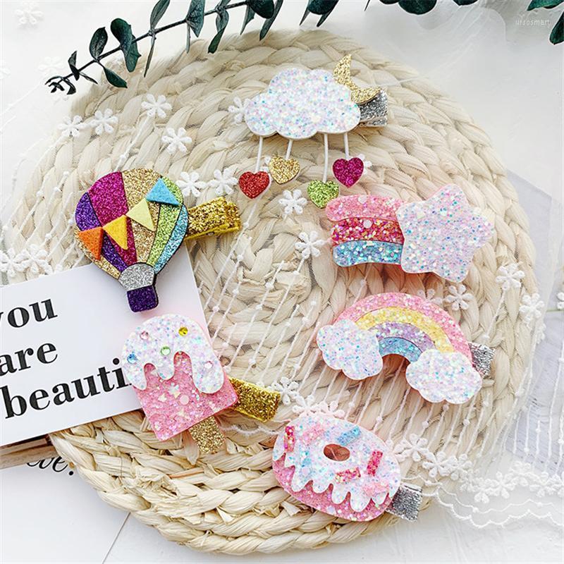 

Hair Accessories 10pcs/lot Kids Cute Clip For Fashion Glitter Princess Hairpin Girls Barrettes Hairgrip Headwear, Clouds