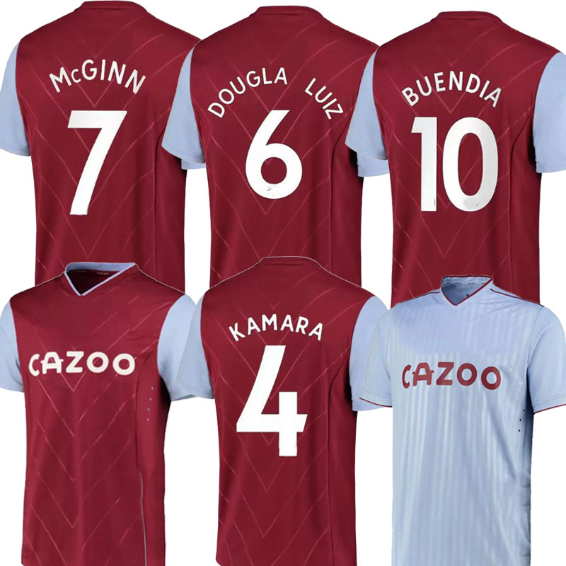 

S-XXL 22 23 Aston Soccer Jerseys BUENDIA TRAORE BARKLEY 2022 2023 Home Villa WATKINS WESLEY EL GHAZI M.TREZEGUET McGINN Football Shirt Men and kids kit