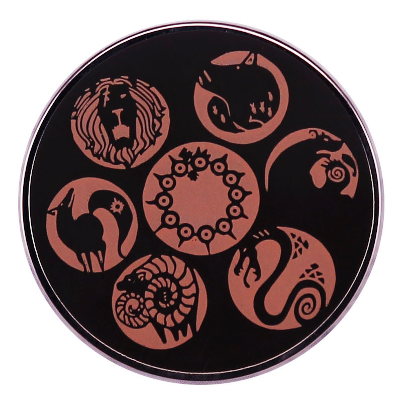 

Anime Seven Deadly Sins Logo Enamel Pin Brooch Badge for Backpacks Fashion Jewelry Gift, As picture