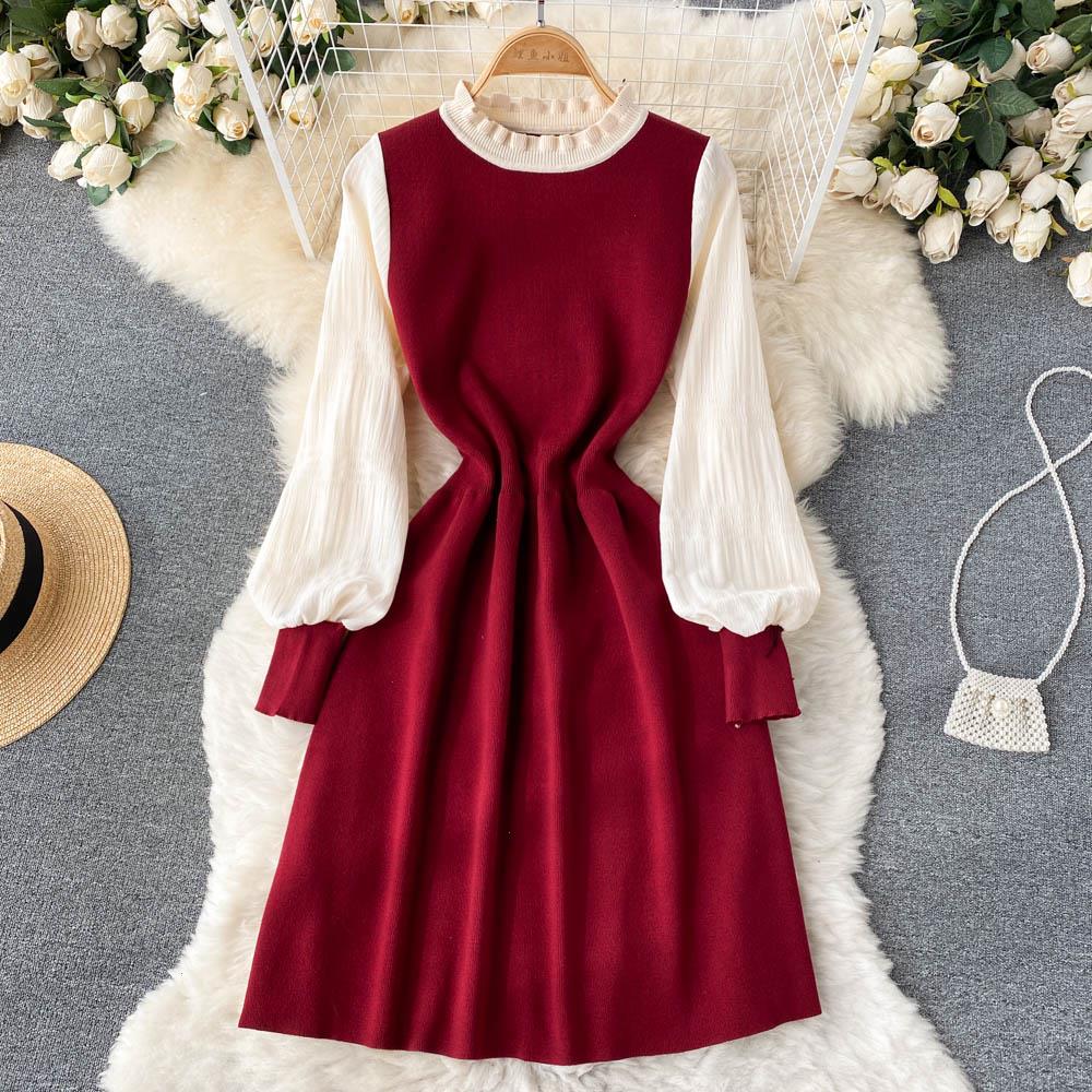 

Fashion Womens Clothing O-neck Knee-length Woman Dress For Women, Black