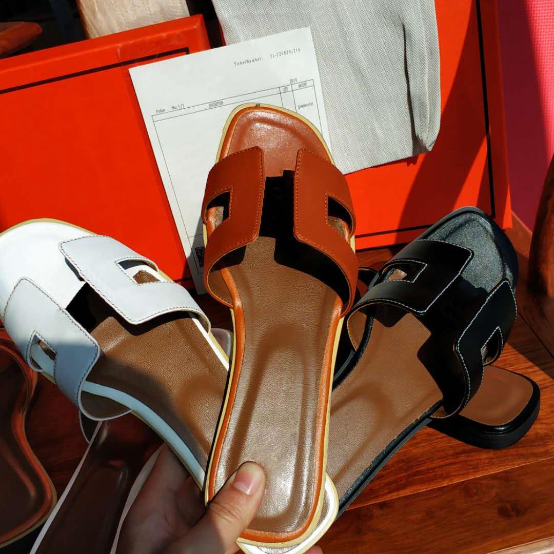 

Classics Women Sandals slippers fashion Beach Thick bottom slipper Alphabet lady Sandal Leather High heel shoes bagshoe1978 07, #6