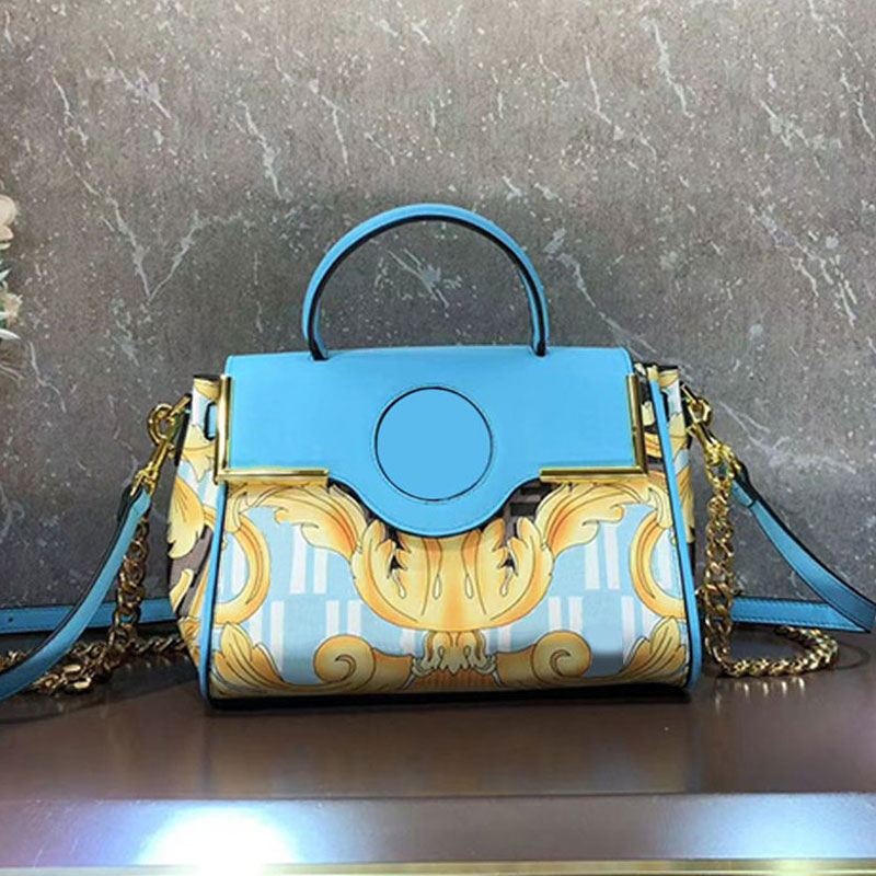 

Tote Bag Leather Handbag Women Crossbody Bags Letter Combination Print Handbags Hardware Head Buckle Chain Shoulder Strap High Quality Thread Purse, A box