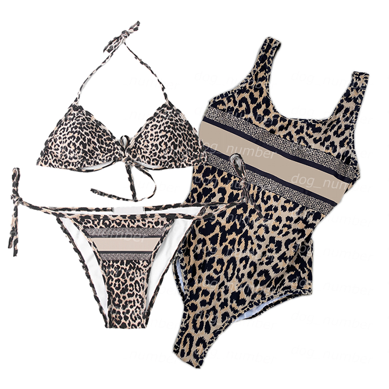 

Luxury Womens Swimwear Bikinis Leopard Print Swimsuits textile One Piece Backless Bathing Suit Sexy Holiday Beach Bra Briefs, Bikinis(two -piece )