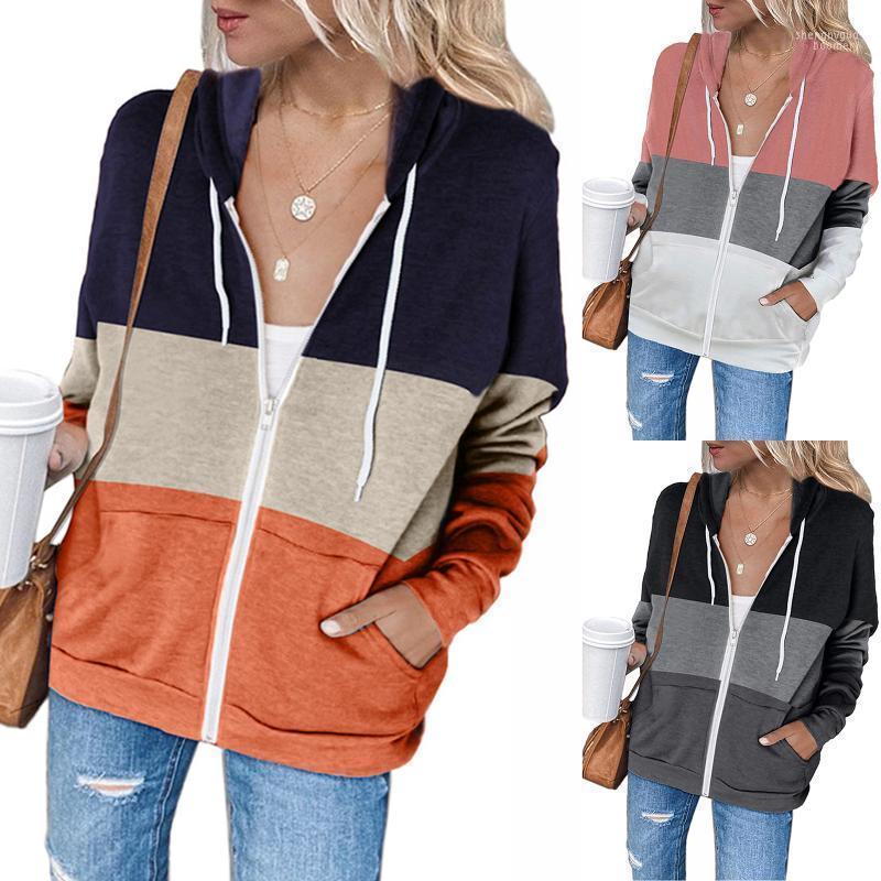 

Women' Jackets 2022 Female Fall Casual Cardigan Coat Adults Long Sleeve Hooded Tops With Zipper Pockets For Spring /M/L/XL/XXL, Black