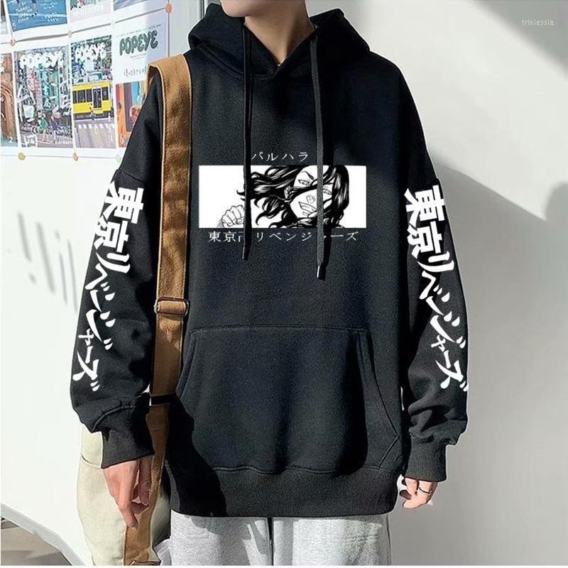 

Men's Hoodies & Sweatshirts Harajuku Anime Tokyo Revengers Long Sleeve Keisuke Baji Graphics Pullover Japanese Pocket Hoodie Streetwear MenM, Black