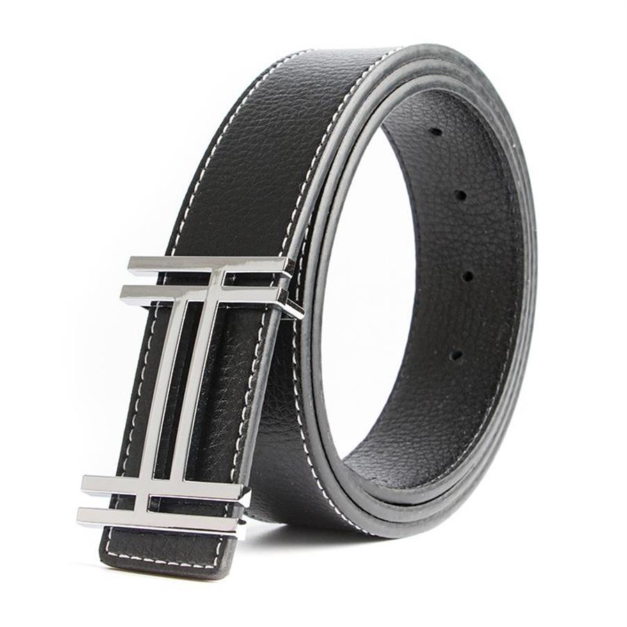 

Belts Luxury Designer Brand Cowhide Letter H Belt Men High Quality Women Genuine Real Leather Dress Strap For Jeans Waistband254g, Black