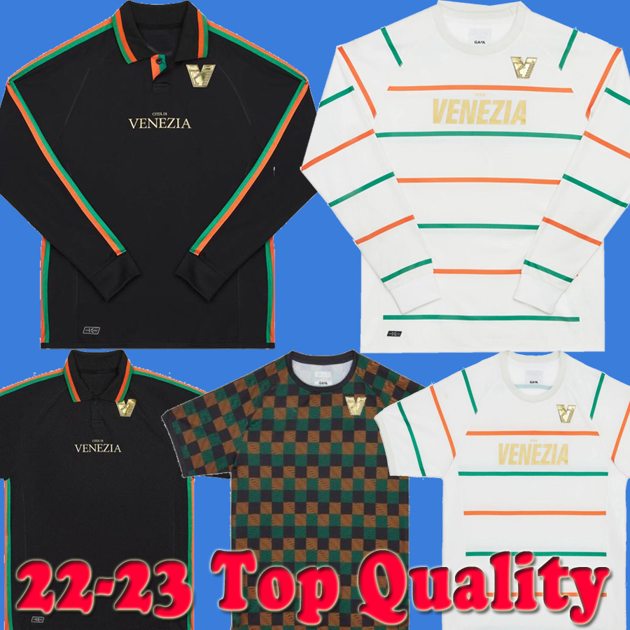 

22 23 Venezia Football Jerseys ARAMU FORTE Venice Home Black Soccer Jersey BUSIO MAZZOCCHI Away White Shirt 2022 2023 Men 3rd Adult Uniforms thailand long training, 22 23 home no patch