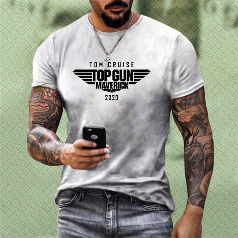 

Maverick Printed Men s T shirt Summer Short Sleeve Film Fashion Trend Casual Hip Hop T Shirt Male Clothes Top 220705, Tx-041047