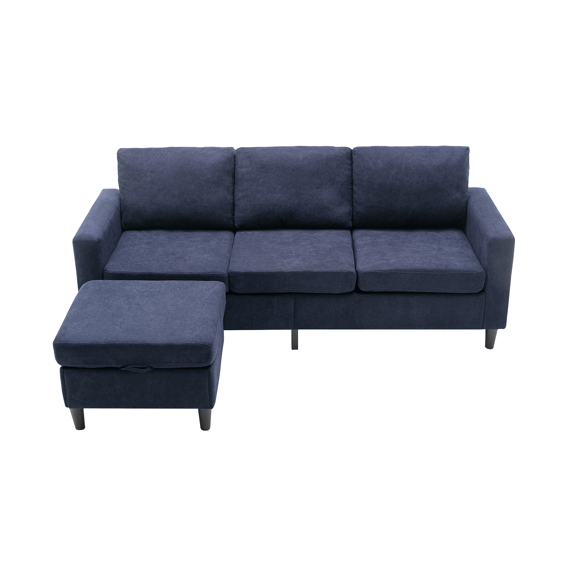 

new Living Room Furniture Sectional Sofa Handy Side Pocket LivingRoom L-Shape 3-Seater Couch with Movable Ottoman for Small Space hot