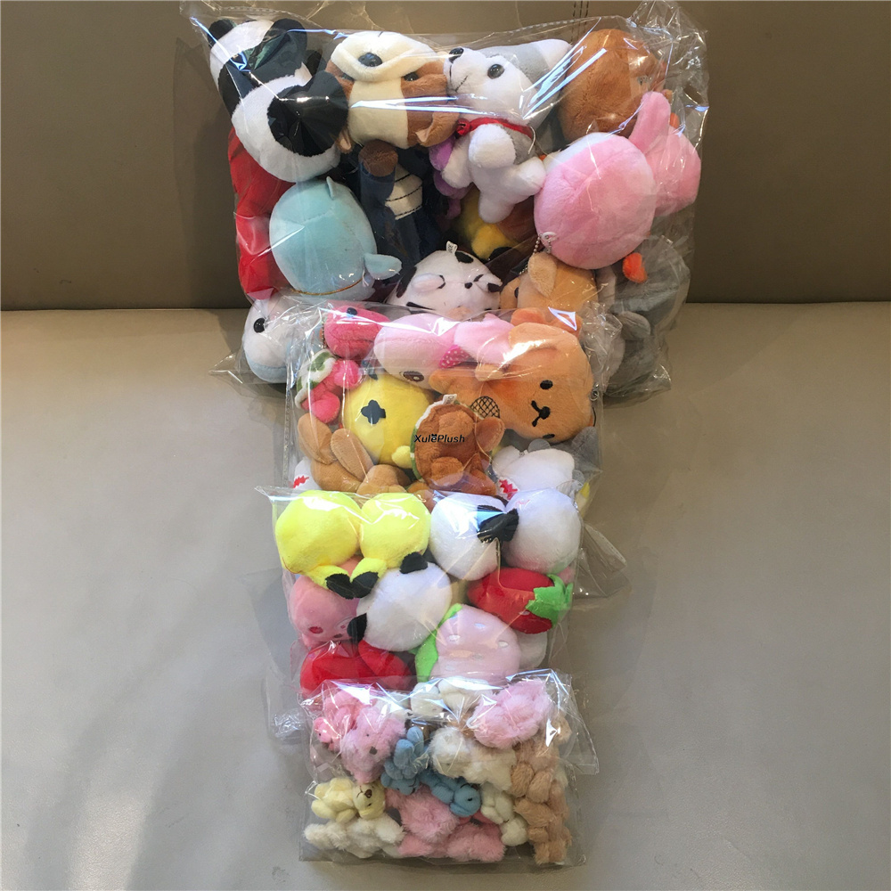 10 pièces en gros Styles aléatoires en peluche 5-15CM ours pingouins Panda mignon doux peluche poupée pour enfants cadeau de noël
