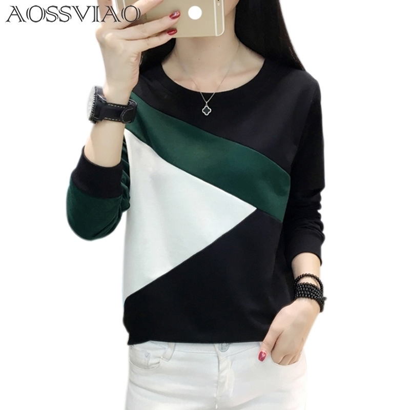 

t shirt women tshirt autumn winter camisa feminina tshirts women tops casual poleras de mujer moda tee shirt femme Y200109, 29 green