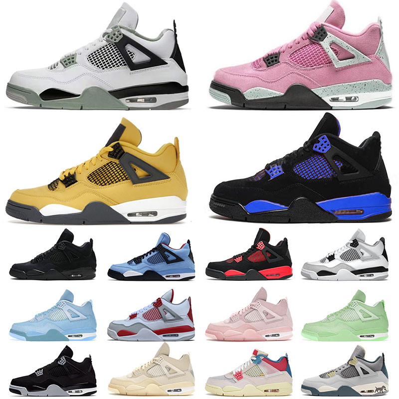 

High Quality Jumpman 4 4s IV Designer Basketball Shoes For Mens Womens J4 Seafoam Blue Thunder Retro Cactus Jack Sb Bred Sail Pink Sneakers Trainers Big Size Us 13, 36-47 hot punch