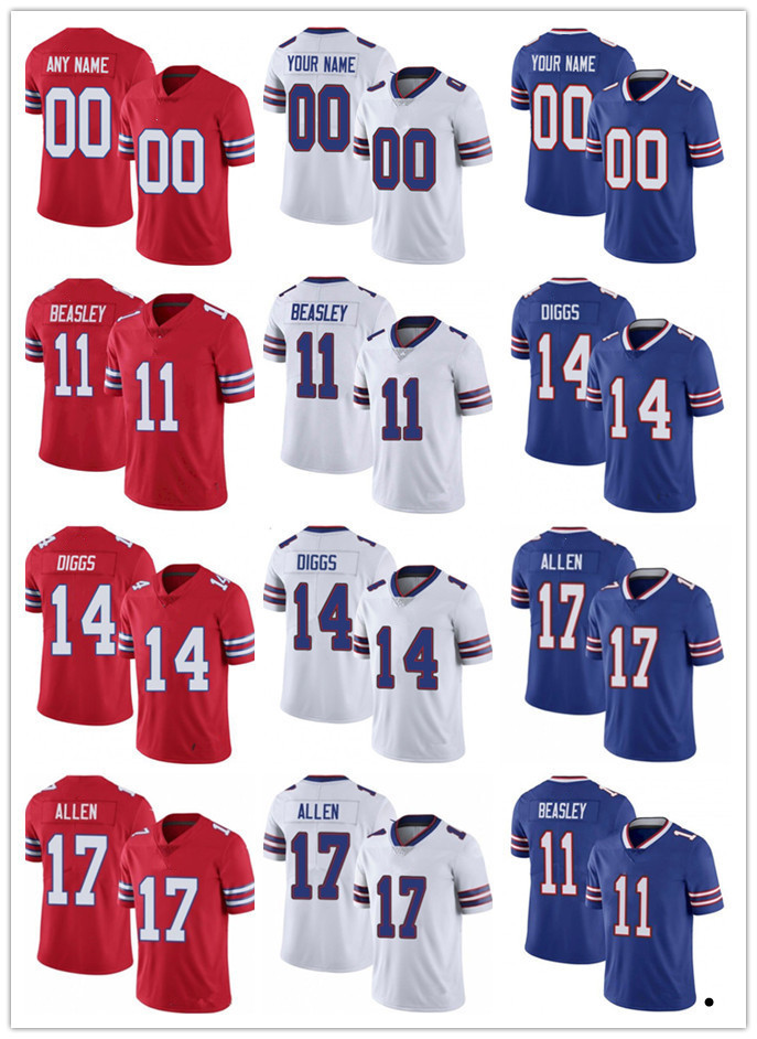 

Custom 40 Von Miller 8 O.J. Howard 17 Josh Allen 14 Stefon Diggs 91 Ed Oliver 26 Devin Singletary 11 Cole Beasley 27 Tre'Davious White 13 Gabriel Davis Football Jerseys, Colour