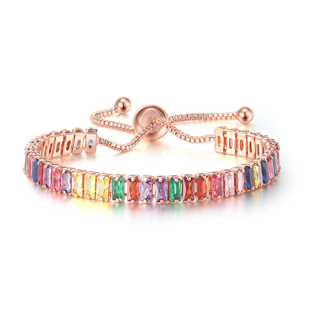 

Adjustable Color Zircon Bracelet Women's Fashion Preserving Full Diamond Crystal Bracelet