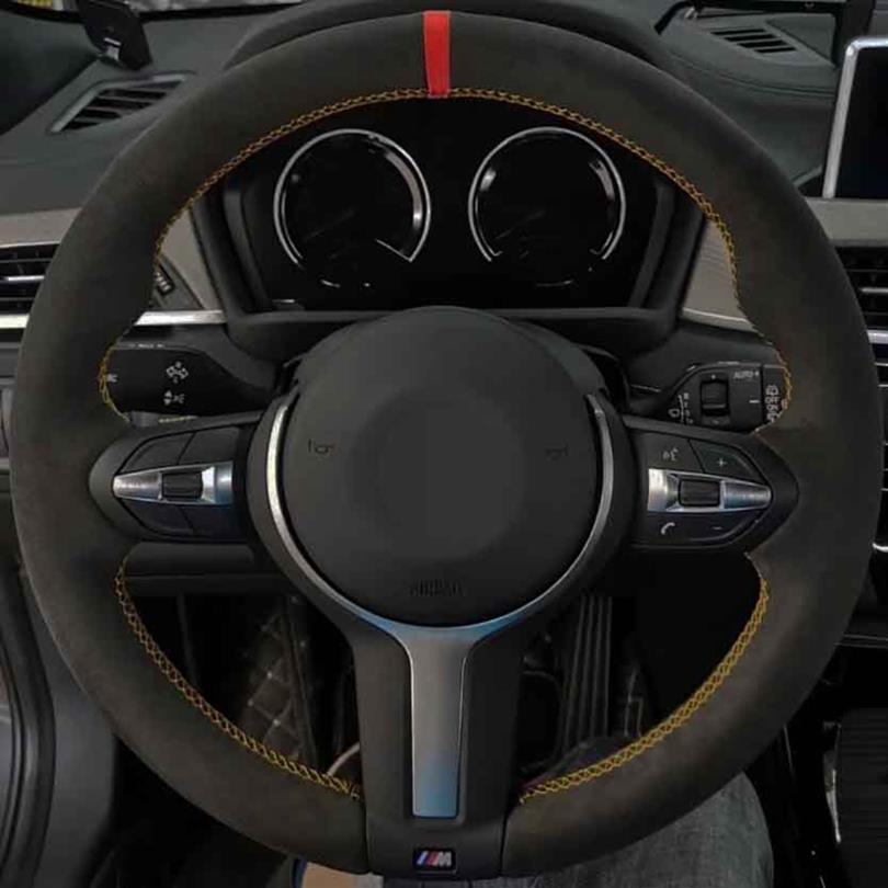 

Car Steering Wheel Cover Black Suede DIY Soft For BMW M Sport 1 Series F20 M135i M140i M235i M240i X1 F21 F48 X2 F39 X3 F25282k