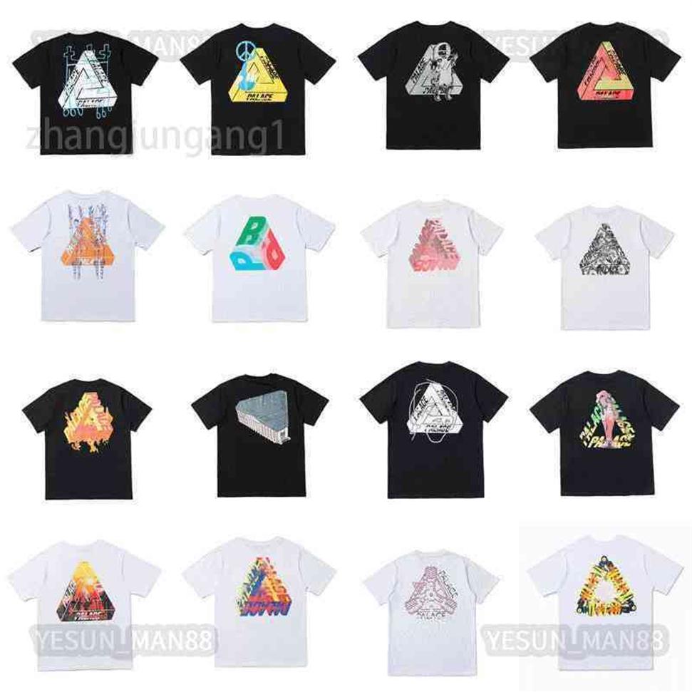 

New Designer Fashion PALACEs Classic Mens And Womens T Shirt Short Sleeves Big P Triangle Graffiti Print Loose Summer High Street 286Y