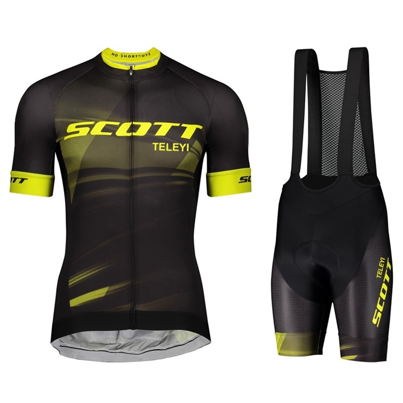 

scott teleyi Team Cycling Jersey Set Man Summer MTB Race Cycling Clothing Short Sleeve Ropa Ciclismo Outdoor Riding Bike Uniform 220525