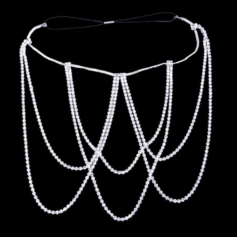 

Chains Necklace Circle Crystal Leg Chain Glitter Body Beach Thigh Fashion Jewelry Accessory Initial Silver NecklaceChains