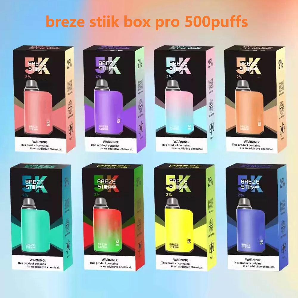 

new breze stiik BOX pro 5000 puffs disposable e cigarette kit vape puff mesh coil pod 12ml 8 colors rechargeable vapor pen vs randm infinity 3500 tornado 7000 bc energy