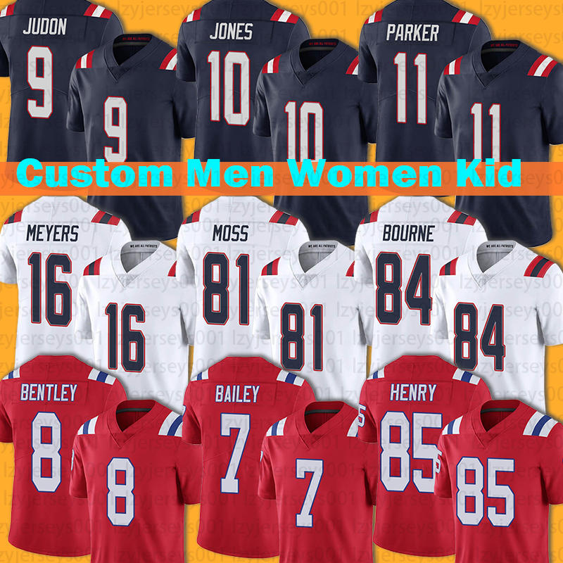 

New England''Patriots''Football Jersey 9 Matthew Judon 10 Mac Jones Damien Harris Kendrick Bourne Matthew Slater Christian Barmore White Peppers Stevenson, Custom women jersey