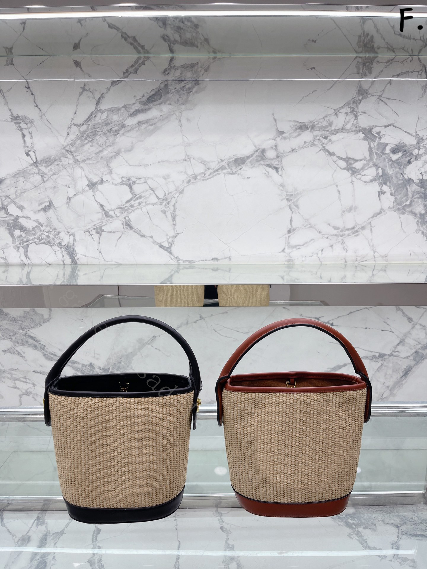 

Drawstring bucket Bags Luxury designer handbags lady fashion style classic beach totes Straw shoulder plain With A big logo shopping cool summer women package purse, Color black