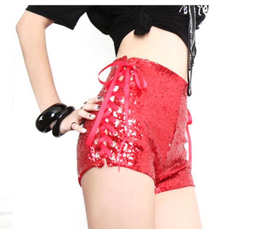 

Stage Wear Costume Jazz Steel Tube DJ Bar Female Singer Sequin Strap High Waist Shorts Dance Performance 2022Stage WearStage, Red