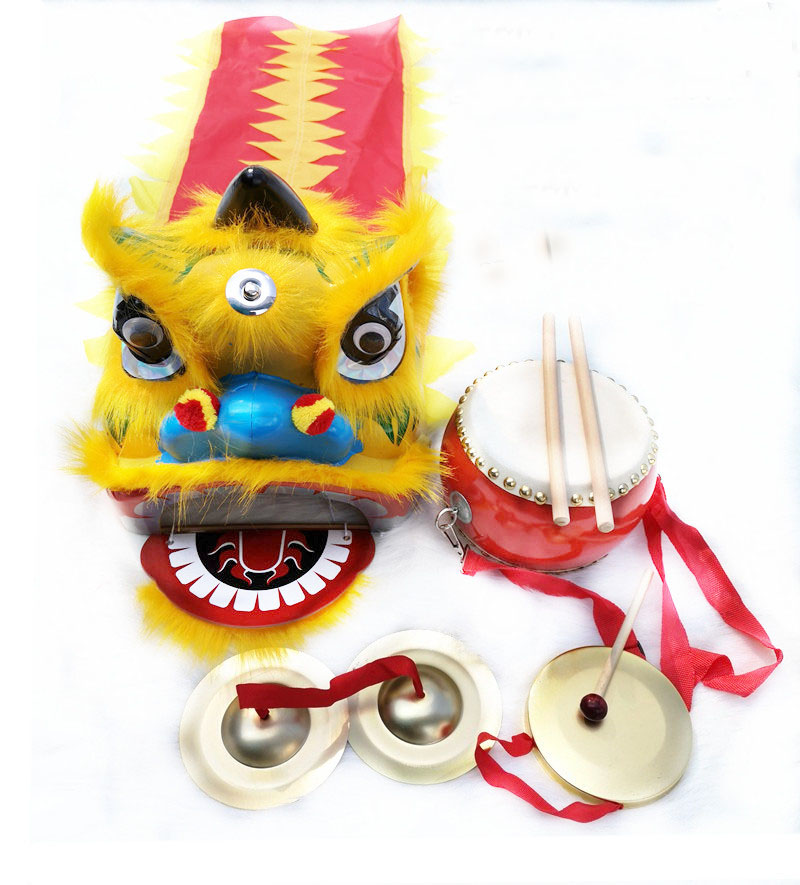 

Mascot doll costume Children Lion Dance 2-5 Years Old 12-inch Gongs and Drums Mascot Costume Cartoon Props Play Parade Costume Sports Tradit, Green