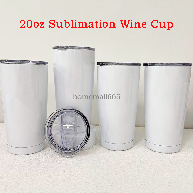 

20oz Sublimation Coffee Mugs With Sealed Lids Travel Car Tumbler Cups Stainless Steel Vacuum Wine Cup For Outdoor AA, White