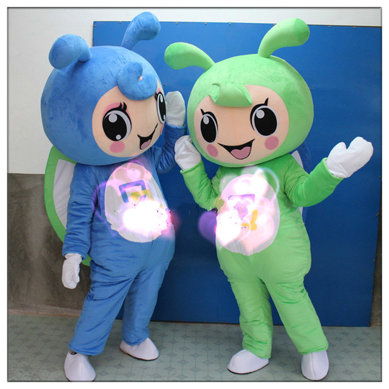 

Mascot doll costume Custom Bee Puppet Prop Cartoon Animal Costume Walking Butterfly Doll Mascot Image Performance Costume Custom Christmas M, Light green