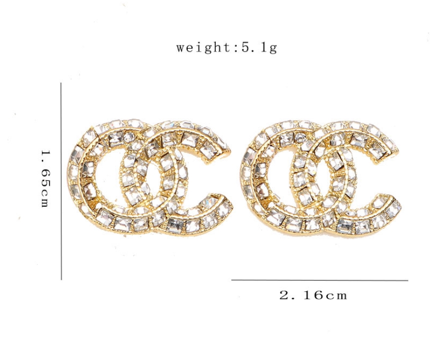 

20style 18K Gold Plated 925 Silver Designer Letters Stud Small Sweet Wind Geometric Hollow Women Crystal Rhinestone Pearl Earring Wedding Party Jewelry